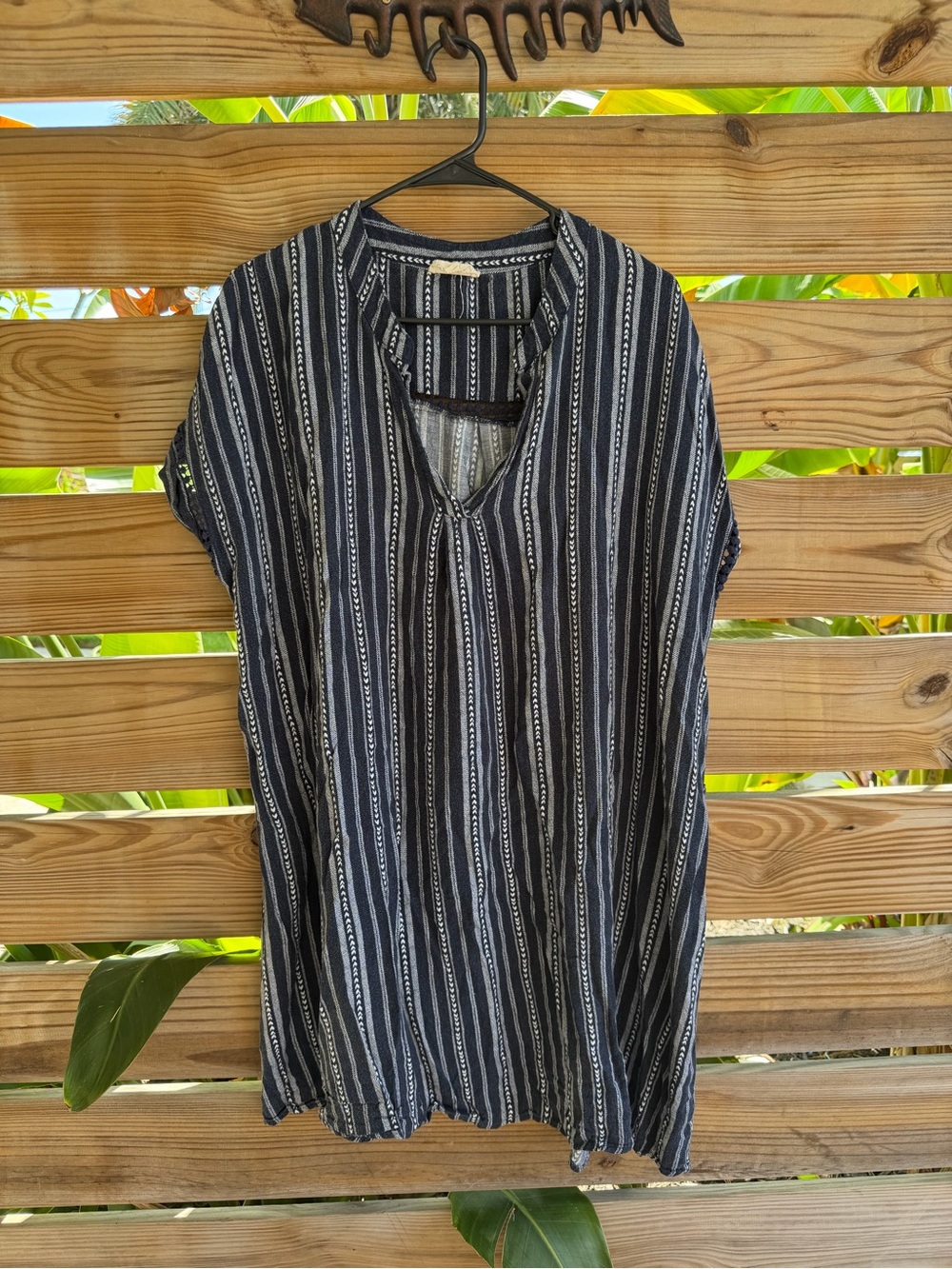 Blu Pepper Navy and White Striped V-Neck Tunic